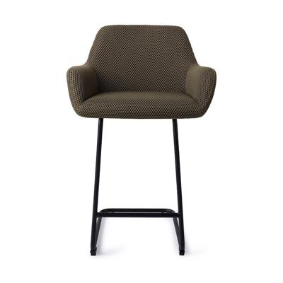 Jesper Home Barkruk 'Hiroo' Arch Black, kleur Jungle Jewel (zithoogte 66cm)