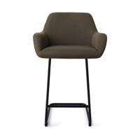 Jesper Home Barkruk 'Hiroo' Arch Black, kleur Jungle Jewel (zithoogte 66cm) - thumbnail