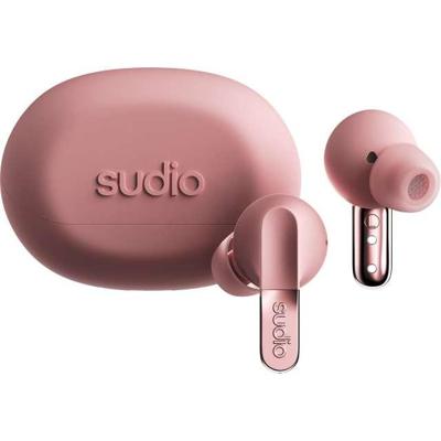 sudio N3Pro Poeder roze - de dag-tot-nacht oordopjes met ruisonderdrukking. Actieve ruisonderdrukking (35dB), speelduur van 5,5 uur, IPX4, microfoons om gesprekken aan te nemen, Bluetooth 5.4