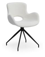 Artistiq Draaibare Eetkamerstoel 'Bo' Teddy, keur Wit - thumbnail