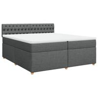 Boxspring met matras stof donkergrijs 200x200 cm - thumbnail
