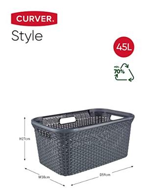Curver style wasmand 45 liter antraciet - thumbnail