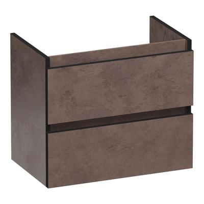 Brauer Joy Edge - Onderkast Ondiep - 60 cm - met 2 Softclose Lades Greeploos en 1 Sifon Uitsparing - Erosion