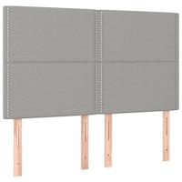 Hoofdbord LED 144x5x118/128 cm stof lichtgrijs - thumbnail