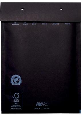 Luchtkussenenveloppen 180x265 mm, doos van 100 stuks, zwart