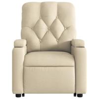 Sta-op-massagestoel elektrisch verstelbaar stof crèmekleurig - thumbnail