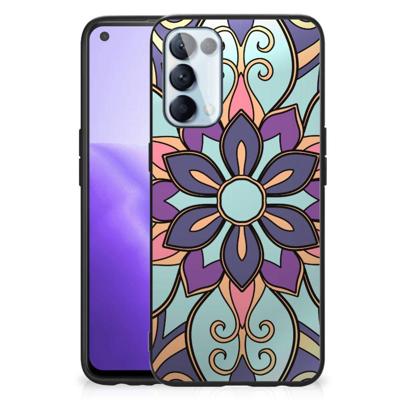 OPPO Reno5 5G | Find X3 Lite Bloemen Hoesje Purple Flower OPPO Reno5 5G | Find X3 Lite Bloemen Hoesje Purple Flower