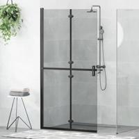 Inloop douche wand Zwart en donkertransparant 100 x 190 cm - thumbnail