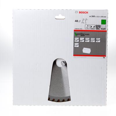 Bosch Accessories Optiline Wood 2608641202 Hardmetaal-cirkelzaagblad 260 x 30 x 3.2 mm Aantal tanden: 48 1 stuk(s)
