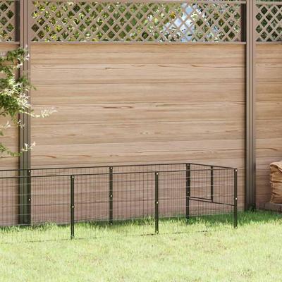 Hondenkennel 8 m² staal zwart