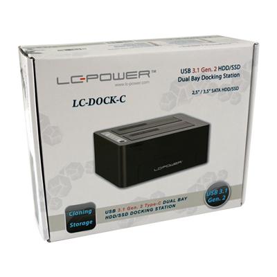 LC-Power LC-DOCK-C basisstation voor opslagstations USB 3.1 (3.1 Gen 2) Type-C Zwart