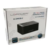LC-Power LC-DOCK-C basisstation voor opslagstations USB 3.1 (3.1 Gen 2) Type-C Zwart - thumbnail