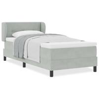 Boxspringbed met matras fluweel lichtgrijs 90x190 cm - thumbnail