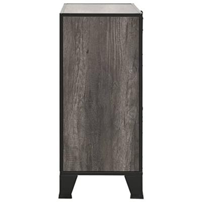 Opbergkast 72x36x82 cm metaal en MDF grijs