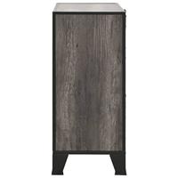 Opbergkast 72x36x82 cm metaal en MDF grijs - thumbnail