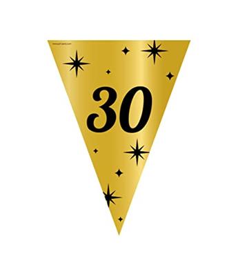 Classy Vlaggenlijn 30 Jaar Zwart/Goud (10m)