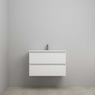 On-Line Onderkast - 80 cm - Voorgemonteerd - Acryl Wastafel - 1 Kraangat - Hoogglans Wit