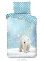 Good Morning Kinderdekbedovertrek "ijsbeer in de sneeuw" - Blauw - (140x200/220 cm) - Katoen Flanel - thumbnail