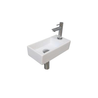 Fonteinset INK Versus 36x18x9cm Porselein Glans Wit Met Kraangat Rechts Chroom Fonteinset INK Versus 36x18x9cm Porselein Glans Wit Met Kraangat Rechts Chroom