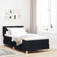 Boxspring bed Zwart en Wit en Zwart 100 x 200 cm Stof - thumbnail
