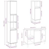 3-delige Badkamermeubelset bewerkt hout betongrijs - thumbnail