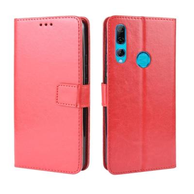 Retro Crazy Horse textuur horizontale Flip lederen case voor Huawei Y9 Prime (2019) met houder & kaartsleuven & fotolijstjes (rood)