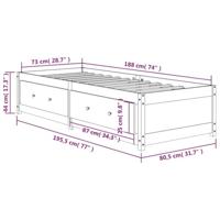 Slaapbank 75x190 cm massief grenenhout wasbruin - thumbnail