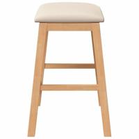 Barstoelen met kussens 2 st massief hout rubber - thumbnail