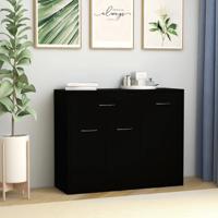 Dressoir 88x30x70 cm bewerkt hout zwart - thumbnail
