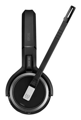 EPOS IMPACT SDW 5066 On Ear headset Draadloos, DECT Stereo Zwart Noise Cancelling, Ruisonderdrukking (microfoon) Telefoon