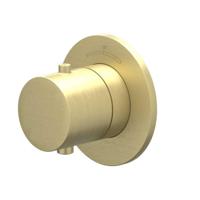 Afbouwdeel IVY Bond Inbouwthermostaat Symmetry Met Rond Rozet Geborsteld Mat Goud PVD - thumbnail