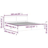 Bedframe met hoofdeinde gerookt eikenkleurig 160x200 cm - thumbnail