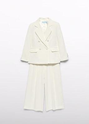 Abel & Lula Zomer broekpak crepe meisjes - creme wit