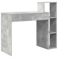 Bureau met plank Betongrijs 100 x 40 x 90 cm Bewerkt hout - thumbnail