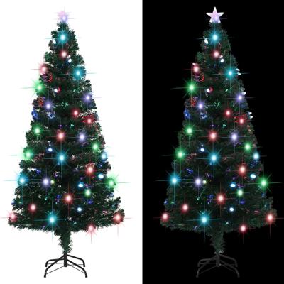 VidaXL Voorverlichte kerstboom met standaard en led 180 cm glasvezel