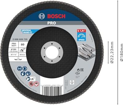Bosch Accessories 2608606739 X571 Lamellenschijf Diameter 180 mm Boordiameter 22.33 mm Staal 1 stuk(s) Bosch Accessories 2608606739 X571 Lamellenschijf Diameter 180 mm Boordiameter 22.33 mm Staal 1 stuk(s)