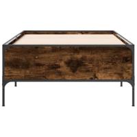 Bedframe bewerkt hout en metaal gerookt eikenkleurig 90x190 cm - thumbnail