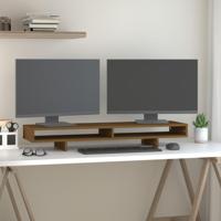 VidaXL Monitorstandaard 100x27x14 cm massief grenenhout honingbruin - thumbnail