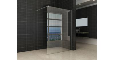 Saqu Splash inloopdouche met chroom muurprofiel 130x200cm Nanoglas
