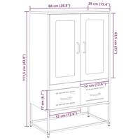 Hoge kast 68x39x111,5 cm staal wit - thumbnail
