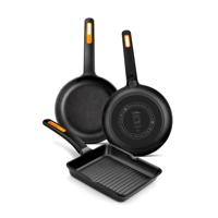 Gladde Grillpan BRA EFFICIENT PLUS Zwart Aluminium - thumbnail