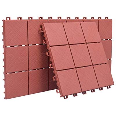 VidaXL Terrastegels 10 st 30,5x30,5 cm kunststof rood - thumbnail