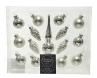 Figuur gl mini piek zilver 15st kerstbal hangdeco kerst Decoris - Decoris - thumbnail