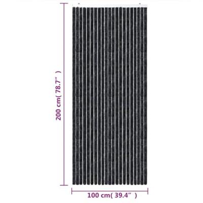 VidaXL Vliegengordijn 100x200 cm chenille antracietkleurig