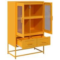 Hoge kast 68x39x111,5 cm staal mosterdgeel - thumbnail