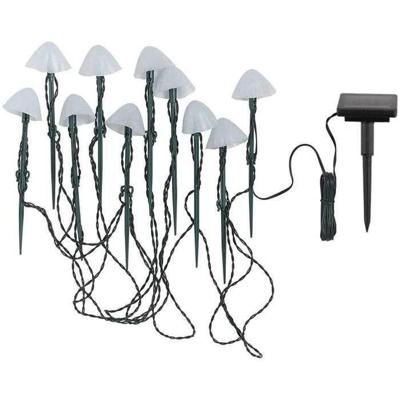 10 mini-paddenstoelen op zonne-energie om te prikken - LUMISKY - CHAMPY - 3,8 m - Padverlichting - Warm witte LED