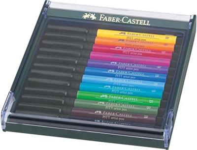 Faber Castell Tekenstift Pitt Artist Pen Brush - set 12 stuks - Basic