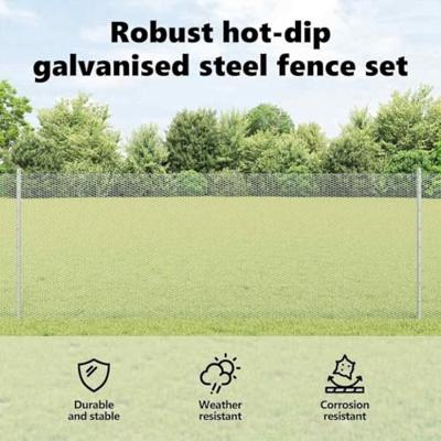VidaXL Hek met paal zilver 0,8 x 50 m staal