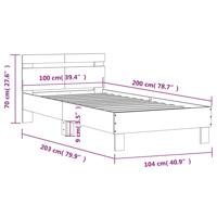 Bedframe met hoofdeinde en LED grijs sonoma eiken 140x190 cm - thumbnail