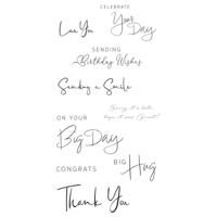 Sizzix • clear stamp set daily sentiments no.2 14pcs - thumbnail